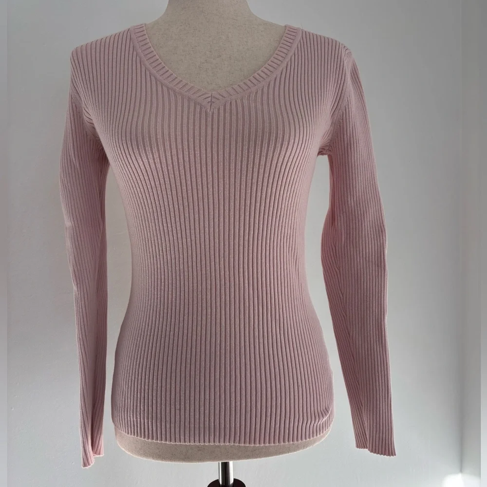 St John’s bay cotton blend sweater vneck light pink